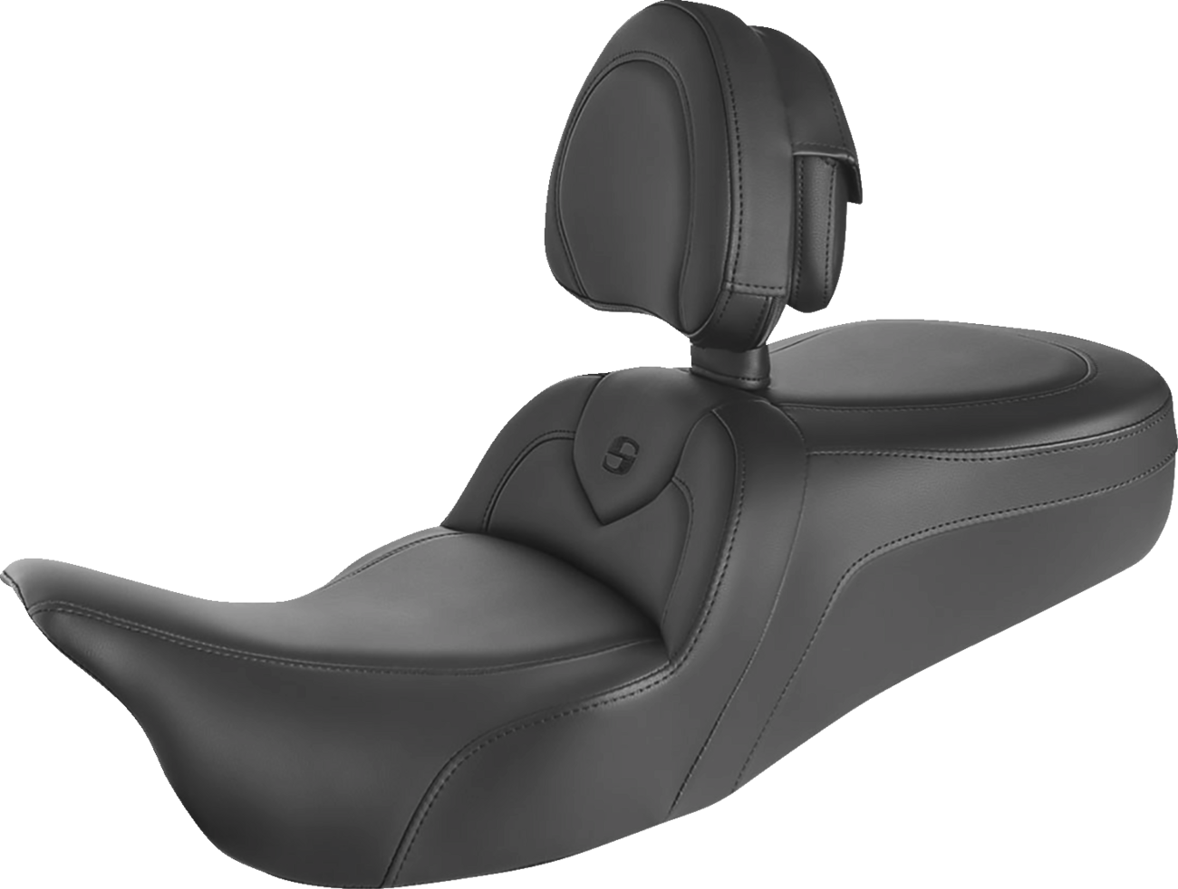 SADDLEMEN RoadSofa™ Seat - With Backrest - Black w/ Black Stitching - FL '09-'24