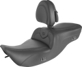 SADDLEMEN Heated RoadSofa™ Seat - With Backrest - Black W/Black Stitching