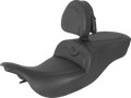 SADDLEMEN RoadSofa™ Seat - with Backrest - Black w/ Black Stitching - FLH/FLT '97-'07