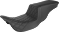 SADDLEMEN Tour Step-Up Seat - Front Lattice Stitch - Black - FL '08-'24