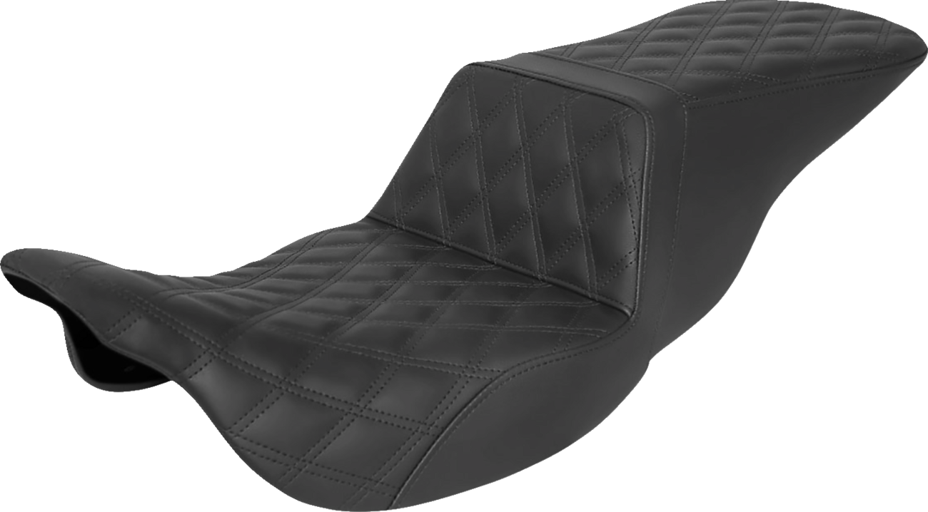 SADDLEMEN Tour Step-Up Seat - Full Lattice Stitch - Black - FL '08-'24