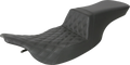 SADDLEMEN Tour Step-Up Seat - Front Lattice Stitch - Black - FL '97-'07