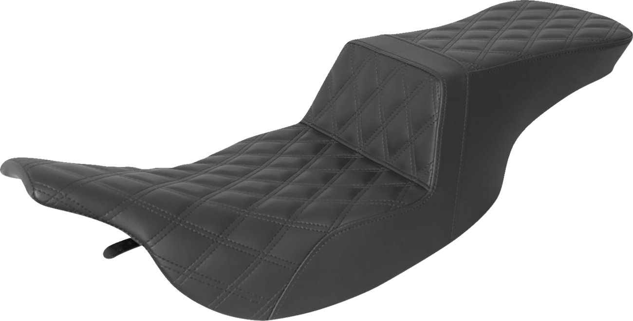 SADDLEMEN Tour Step-Up Seat - Full Lattice Stitch - Black - FL '97-'07