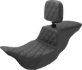 SADDLEMEN Tour Step-Up Seat - Rider Backrest - Full Lattice Stitch - FL '08-'24