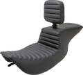 SADDLEMEN Tour Step-Up Seat - Rider Backrest - Tuck-n-Roll - FLHR/FLHX '97-'07