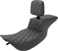 SADDLEMEN Tour Step-Up Seat - Rider Backrest - Front Lattice Stitch - FLHR/FLHX '97-'07