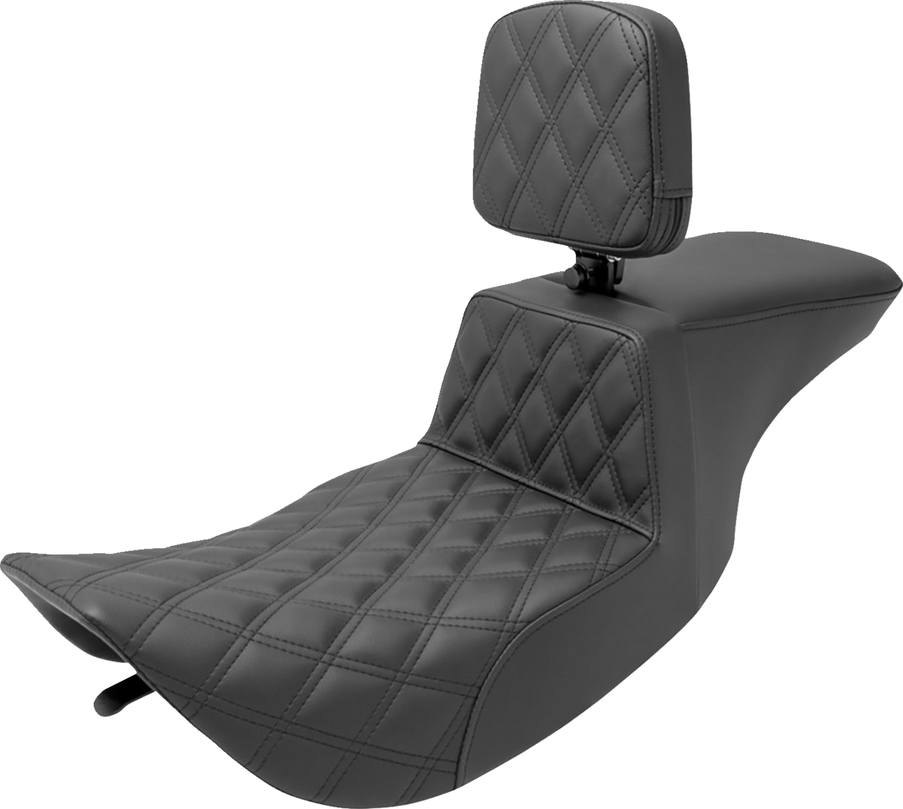 SADDLEMEN Tour Step-Up Seat - Rider Backrest - Front Lattice Stitch - FLHR/FLHX '97-'07
