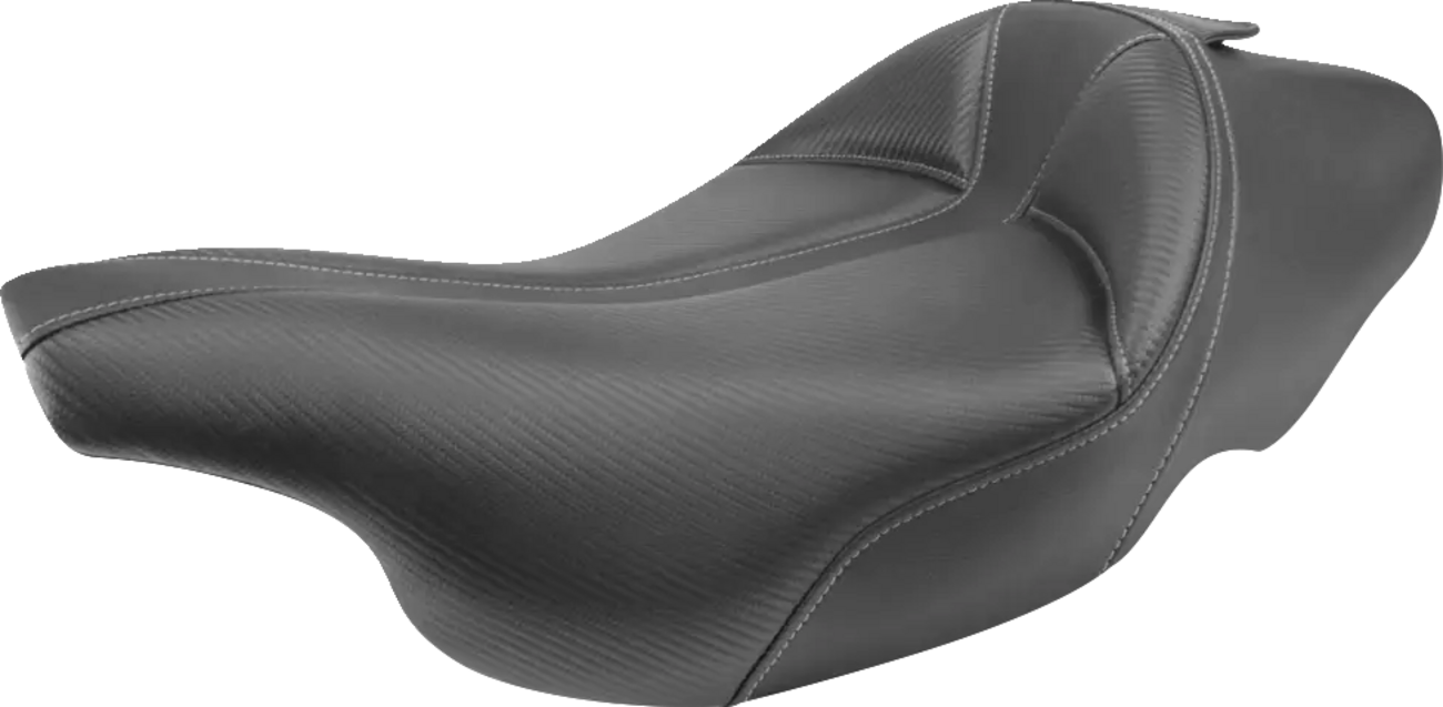 SADDLEMEN Dominator Solo Seat - w/o Backrest - Black w/ Gray Stitching - FLHT/FLTR '97-'07