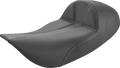 SADDLEMEN Dominator Solo Seat - Extended Reach - w/o Backrest - Black w/ Gray Stitching - FLHR/FLHX '97-'07