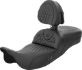 SADDLEMEN RoadSofa™ Seat - Honeycomb - with Backrest - Extended Reach - Heated - FL '08-'23