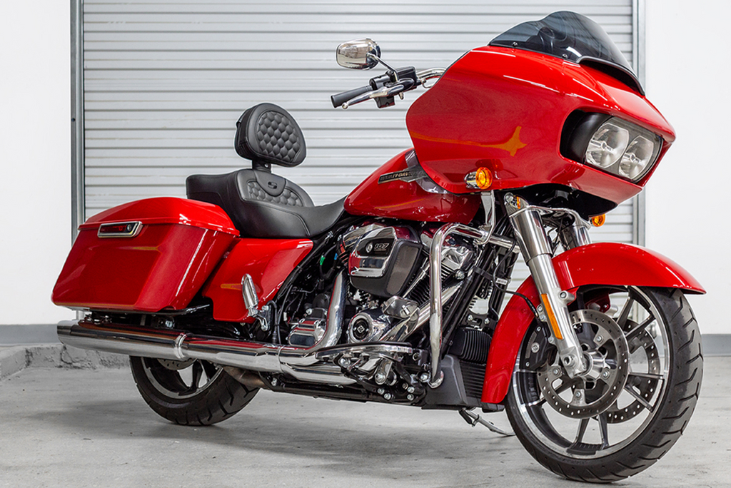 SADDLEMEN RoadSofa™ Seat - Honeycomb - with Backrest - Extended Reach - Heated - FL '08-'23