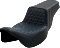 SADDLEMEN Step-Up Seat - Honeycomb - Extended Reach - Blue Stitching - FL '08-'23
