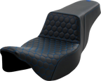 SADDLEMEN Step-Up Seat - Honeycomb - Extended Reach - Blue Stitching - FL '08-'23