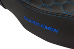 SADDLEMEN Step-Up Seat - Honeycomb - Extended Reach - Blue Stitching - FL '08-'23
