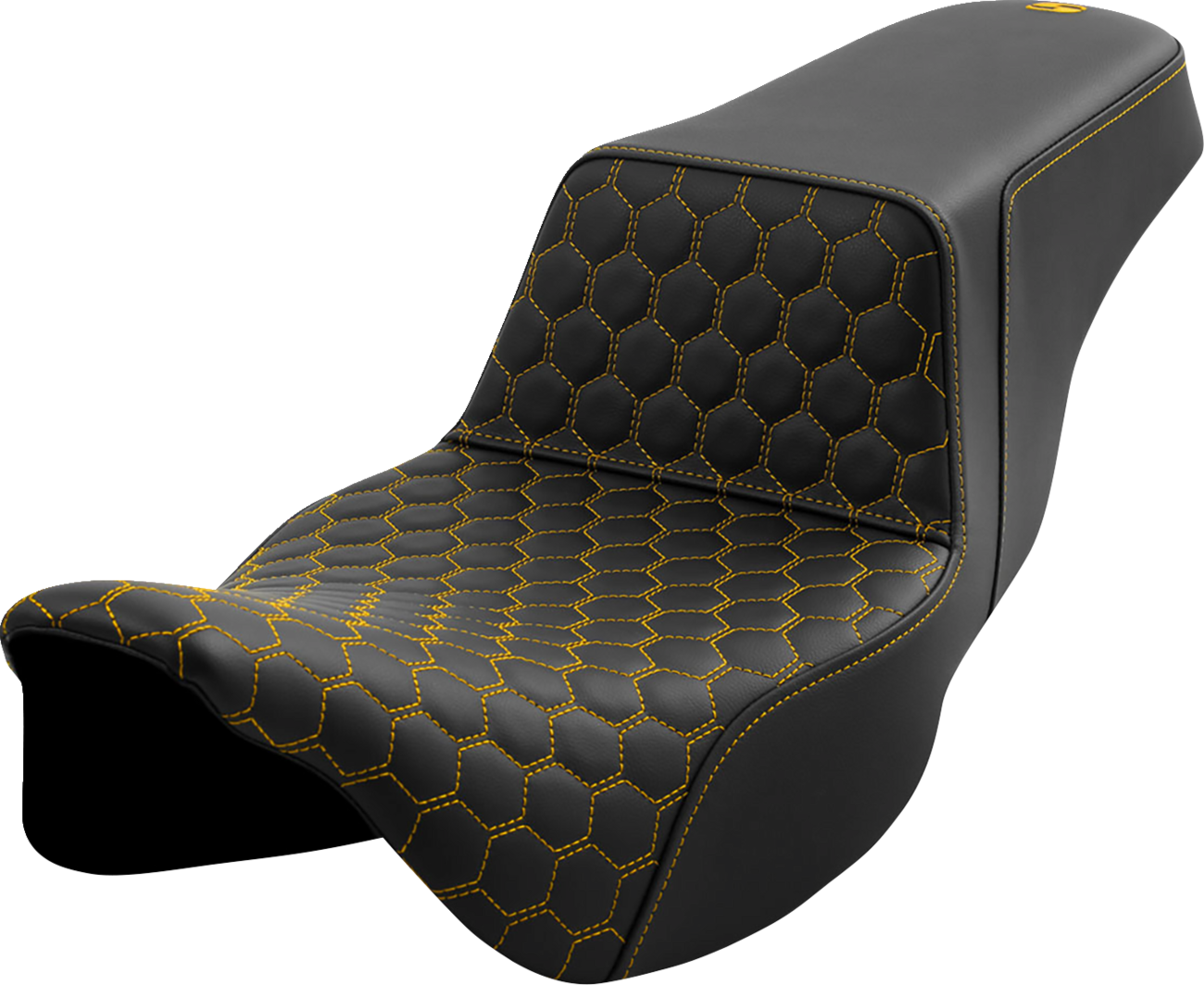 SADDLEMEN Step-Up Seat - Honeycomb - Extended Reach - Gold Stitching - FL '08-'23