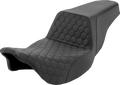 SADDLEMEN Step-Up Seat - Honeycomb - Black Stitching - FL '08-'24