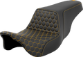SADDLEMEN Step-Up Seat - Honeycomb - Gold Stitching - FL '08-'23