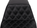 SADDLEMEN Step-Up Seat - Front Lattice Stitch - Dark Gray Stitch - FLH/FLT '08-'23
