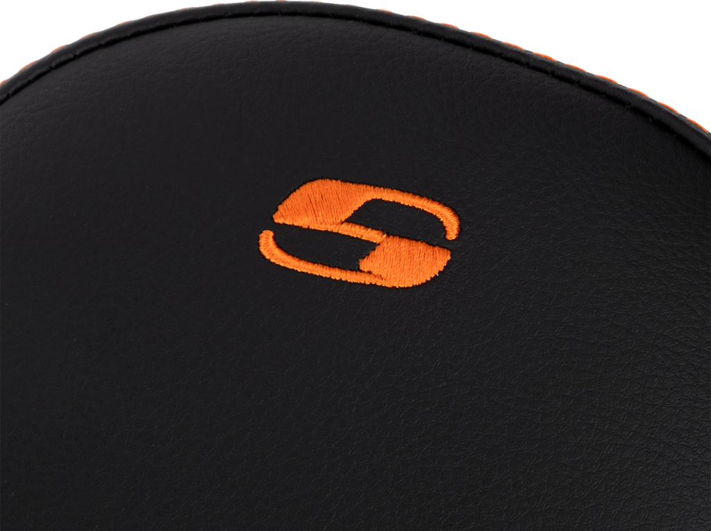 SADDLEMEN Step-Up Seat - Front Lattice Stitch - Orange Stitch - FLH/FLT '08-'23