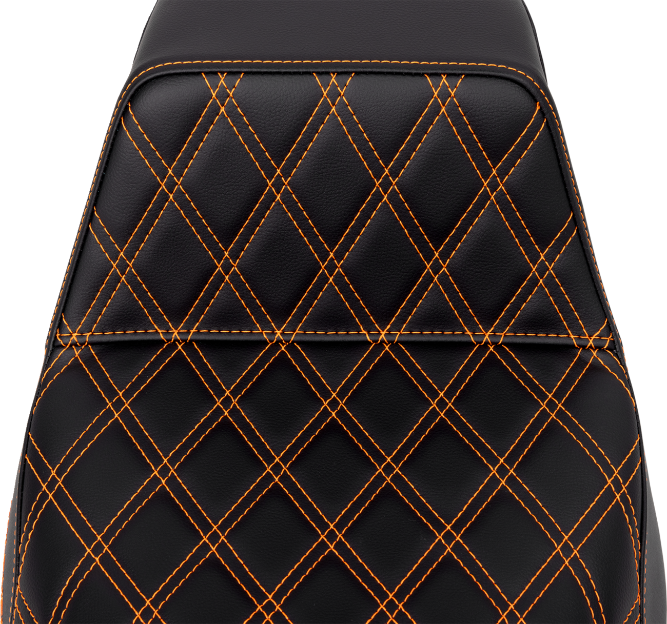 SADDLEMEN Step-Up Seat - Front Lattice Stitch - Orange Stitch - FLH/FLT '08-'23