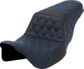 SADDLEMEN Step-Up Seat - Lattice Stitch - Blue Stitch - FLH/FLT '08-'23