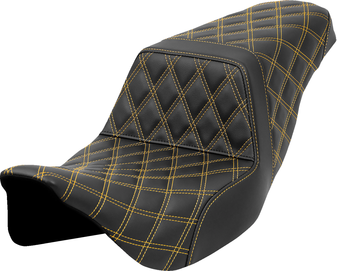 SADDLEMEN Step-Up Seat - Lattice Stitch - Gold Stitch - FLH/FLT '08-'23