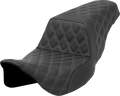 SADDLEMEN Step-Up Seat - Lattice Stitch - Gray Stitch - FLH/FLT '08-'23