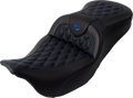SADDLEMEN Roadsofa™ Seat - with Backrest - Blue Stitch - FL '08-'23