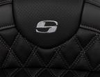 SADDLEMEN Roadsofa™ Seat - with Backrest - Dark Gray Stitch - FL '08-'23