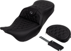 SADDLEMEN Roadsofa™ Seat - with Backrest - Dark Gray Stitch - FL '08-'23