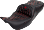 SADDLEMEN Roadsofa™ Seat - with Backrest - Red Stitch - FL '08-'23