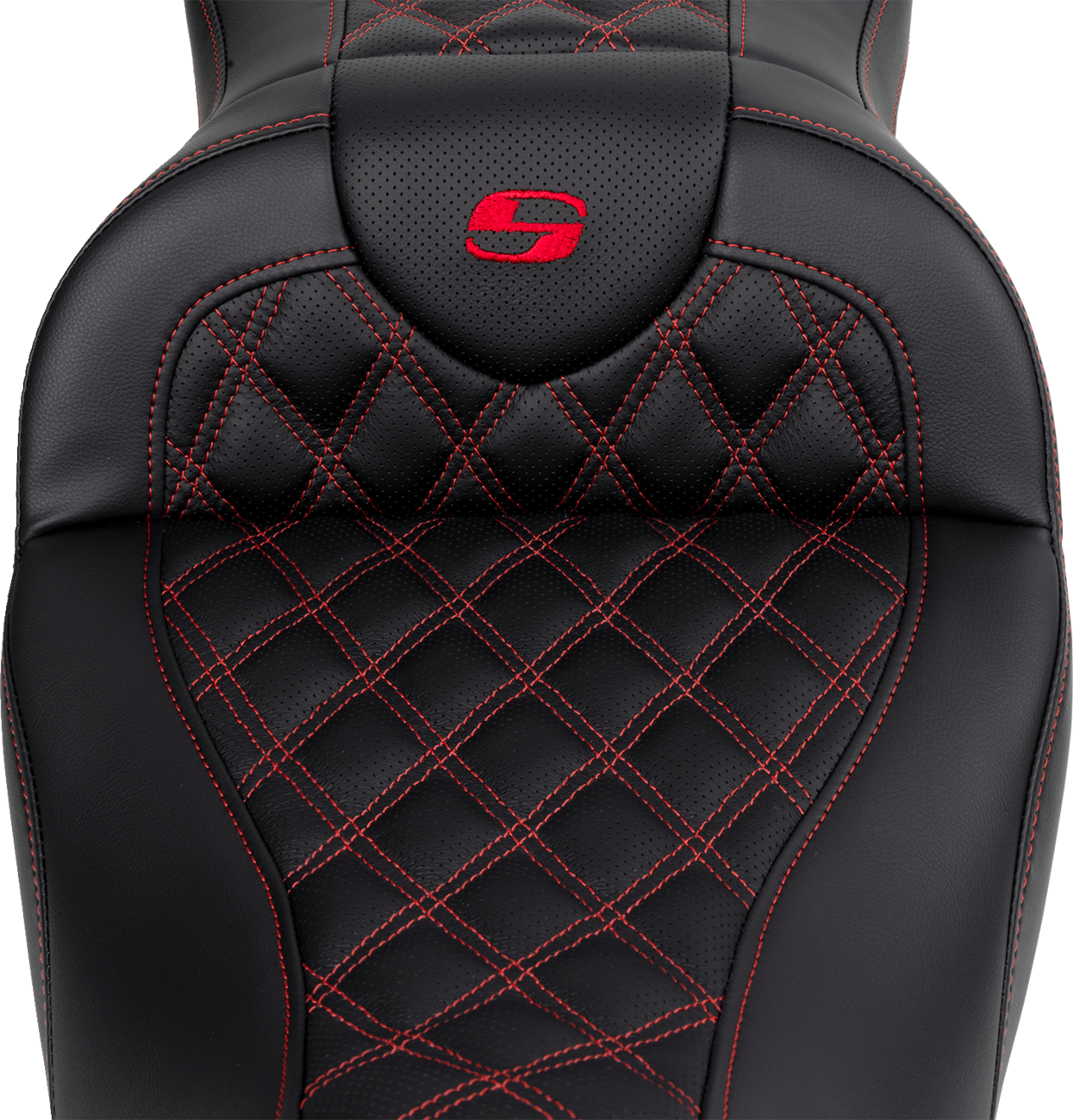 SADDLEMEN Roadsofa™ Seat - with Backrest - Red Stitch - FL '08-'23