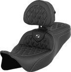 SADDLEMEN Roadsofa™ Seat - with Backrest - Silver Stitch - FL '08-'23