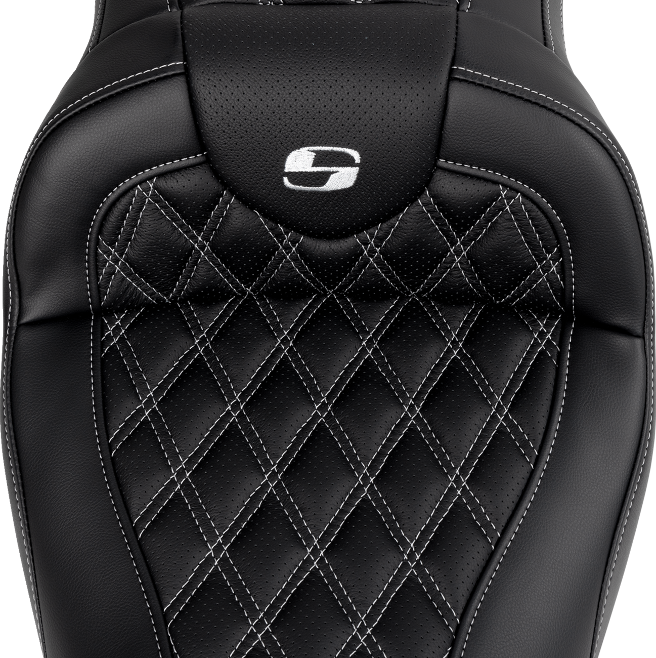 SADDLEMEN Roadsofa™ Seat - with Backrest - Silver Stitch - FL '08-'23
