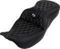 SADDLEMEN Roadsofa™ Seat - with Backrest - White Stitch - FL '08-'23