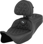 SADDLEMEN Roadsofa™ Seat - with Backrest - White Stitch - FL '08-'23