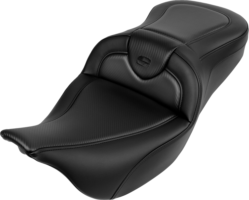 SADDLEMEN Roadsofa™ Seat - without Backrest - Carbon Fiber - Black Stitch - 'FL '08-'19