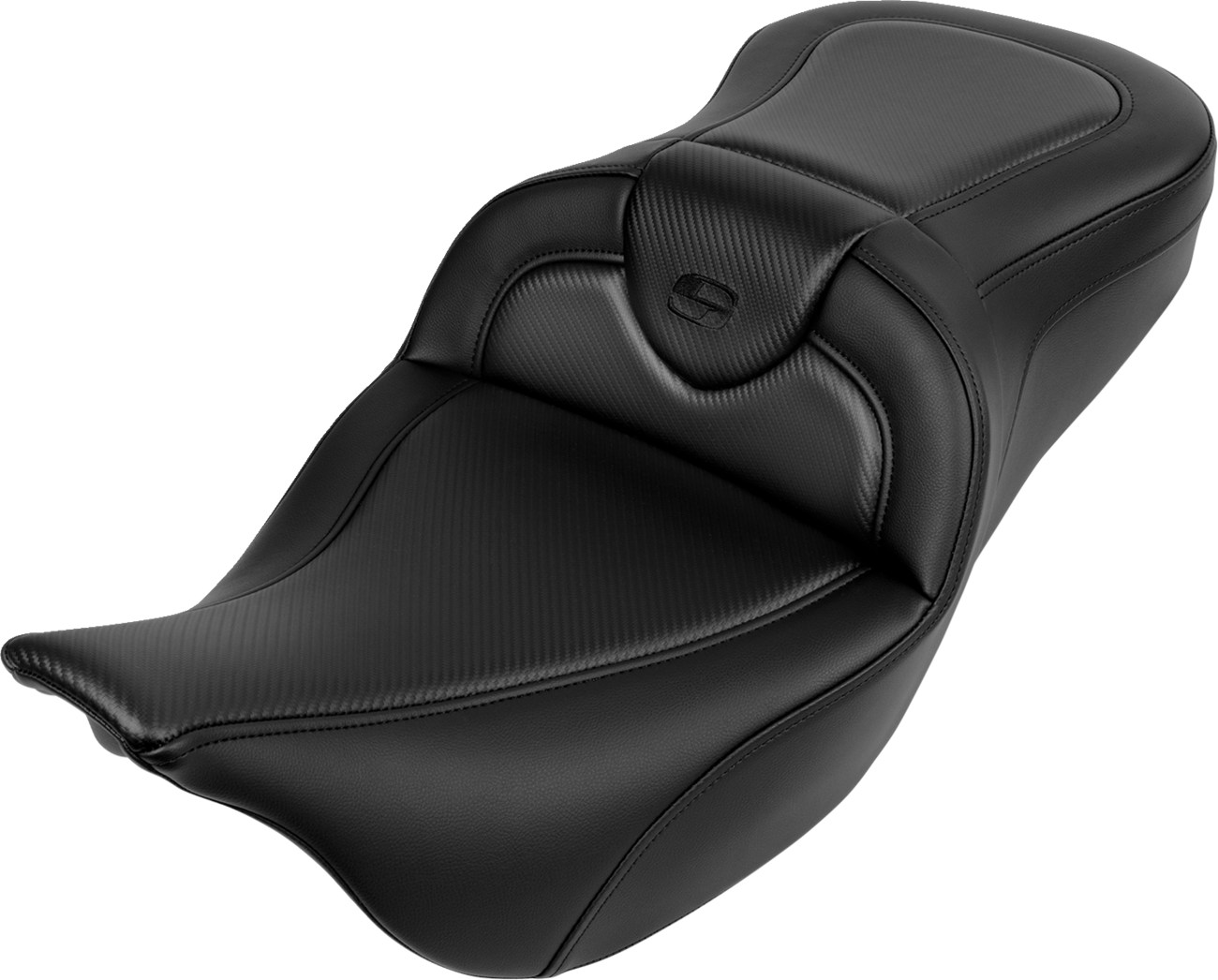 SADDLEMEN Roadsofa™ Seat - without Backrest - Carbon Fiber - Black Stitch - 'FL '08-'19