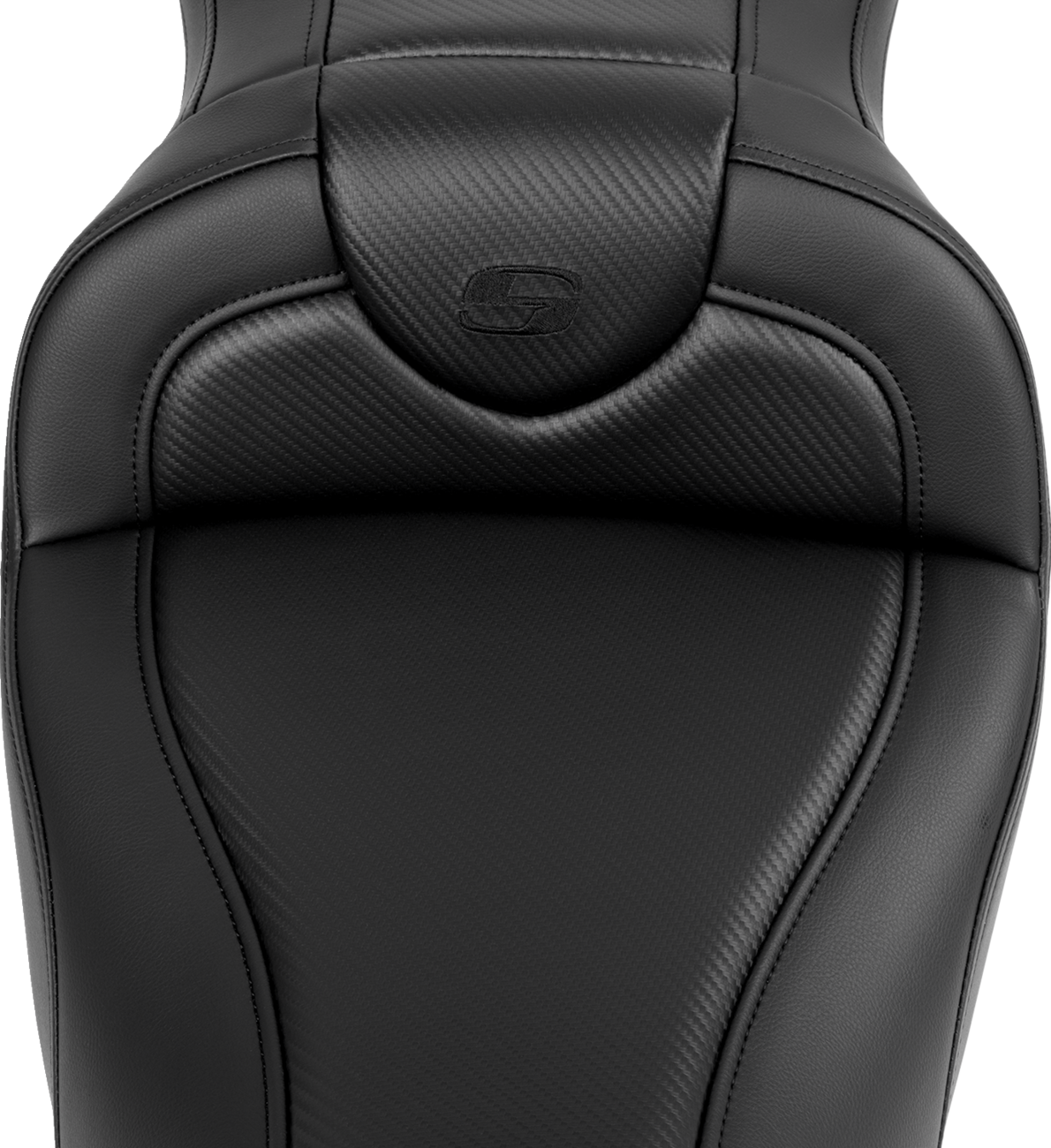 SADDLEMEN Roadsofa™ Seat - without Backrest - Carbon Fiber - Black Stitch - 'FL '08-'19