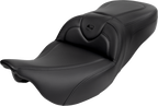 SADDLEMEN Roadsofa™ Seat - with Backrest - Carbon Fiber - Black Stitch - FL '08-'19