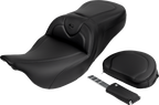 SADDLEMEN Roadsofa™ Seat - with Backrest - Carbon Fiber - Black Stitch - FL '08-'19