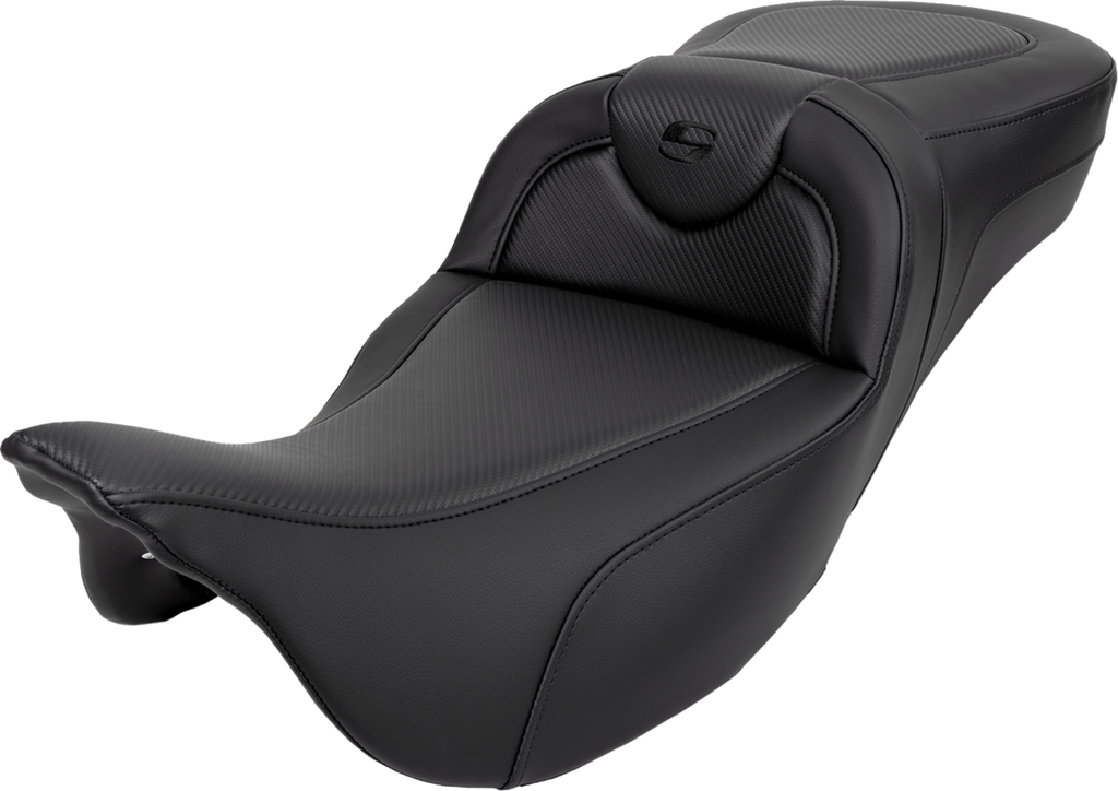 SADDLEMEN Roadsofa™ Extended Reach Seat - Carbon Fiber - Black Stitch - without Backrest - FL '08-'24