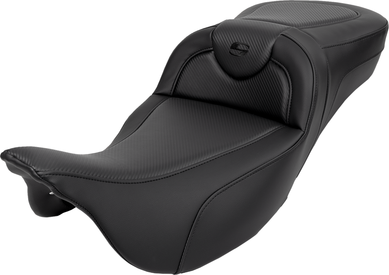 SADDLEMEN Roadsofa™ Extended Reach Seat - Carbon Fiber - Black Stitch - without Backrest - FL '08-'24