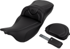 SADDLEMEN Roadsofa™ Extended Reach Seat - Carbon Fiber - Black Stitch - Backrest - FL '08-'24