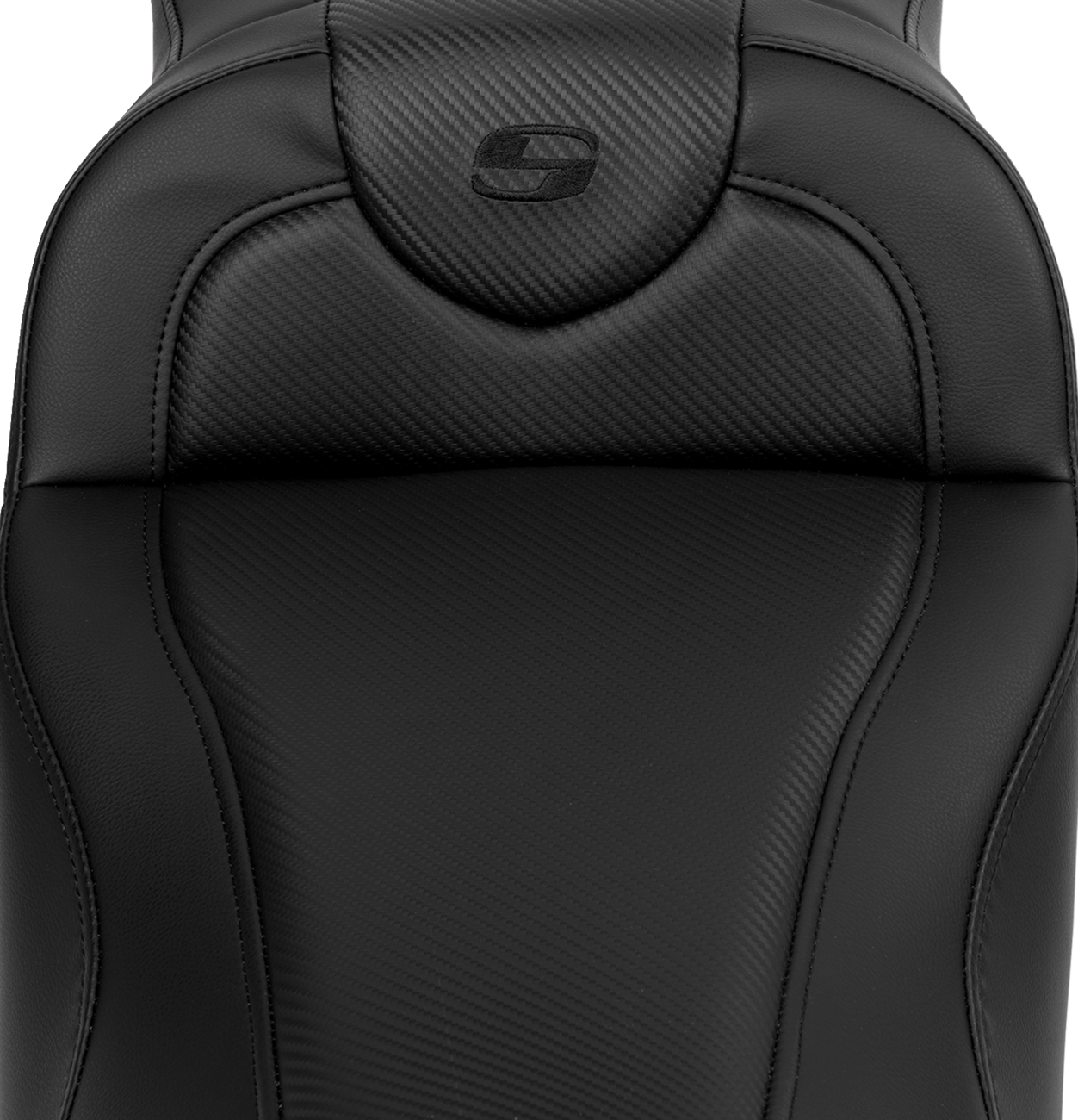 SADDLEMEN Roadsofa™ Extended Reach Seat - Carbon Fiber - Black Stitch - Backrest - FL '08-'24