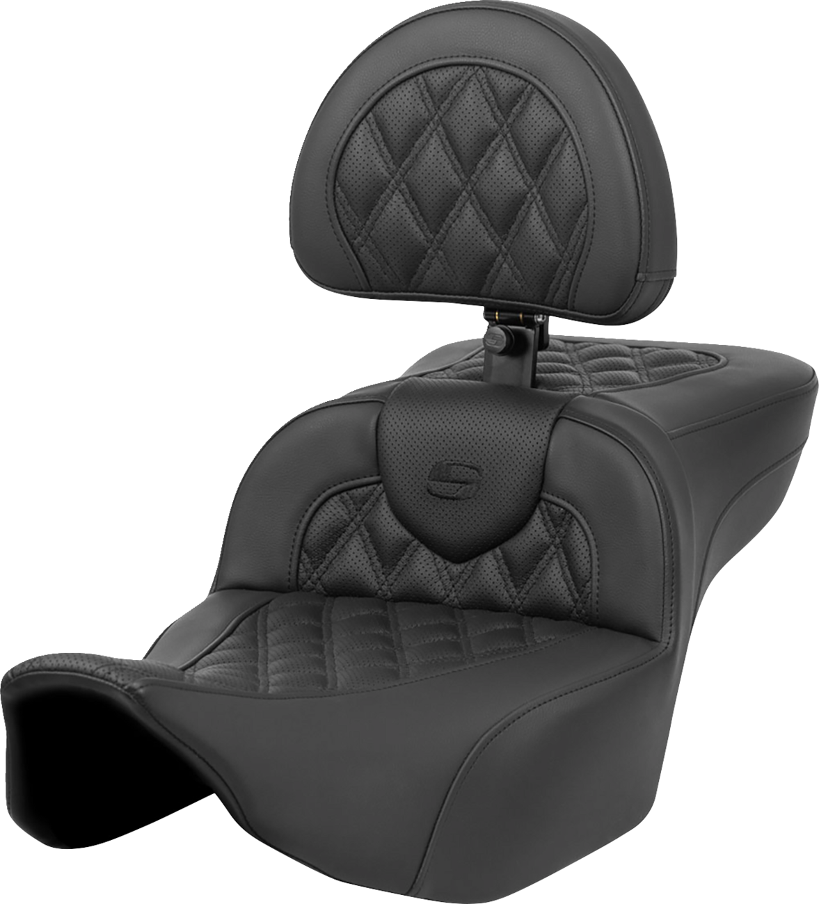 SADDLEMEN Roadsofa™ Extended Reach Seat - Lattice Stitch - with Backrest - FL '23-'24