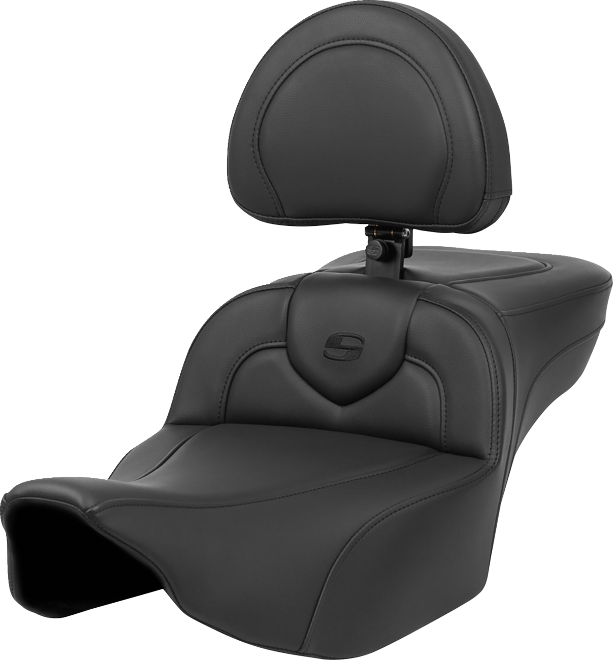 SADDLEMEN Roadsofa™ Extended Reach Seat - Black Stitch - with Backrest - FL '23-'24