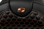 SADDLEMEN RoadSofa™ Seat - Honeycomb - Orange Stitch - without Backrest - FLH/FLT '08-'23
