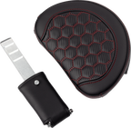 SADDLEMEN RoadSofa™ Seat - Honeycomb - Red Stitch - with Backrest - FLH/FLT '08-'23