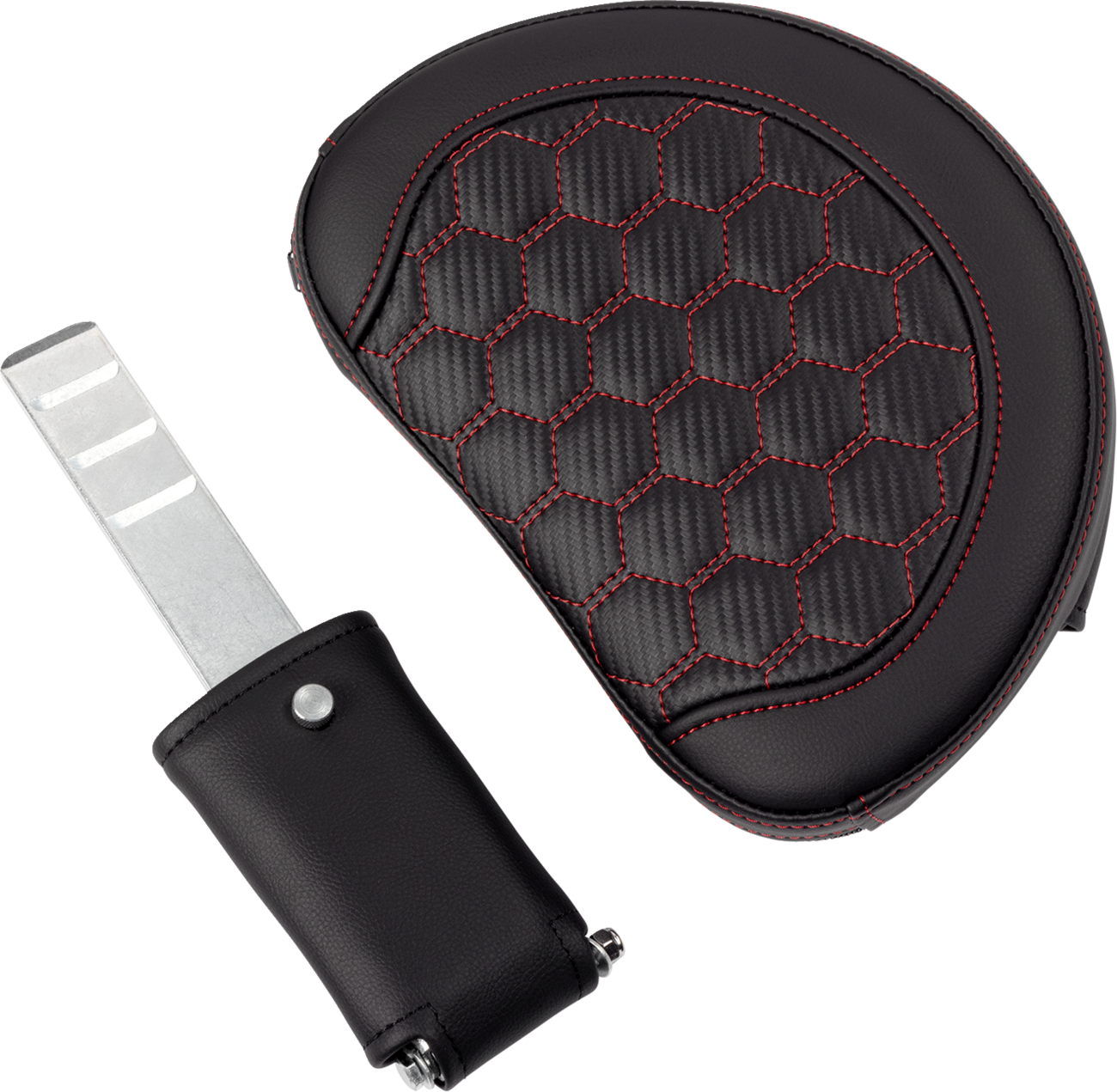 SADDLEMEN RoadSofa™ Seat - Honeycomb - Red Stitch - with Backrest - FLH/FLT '08-'23